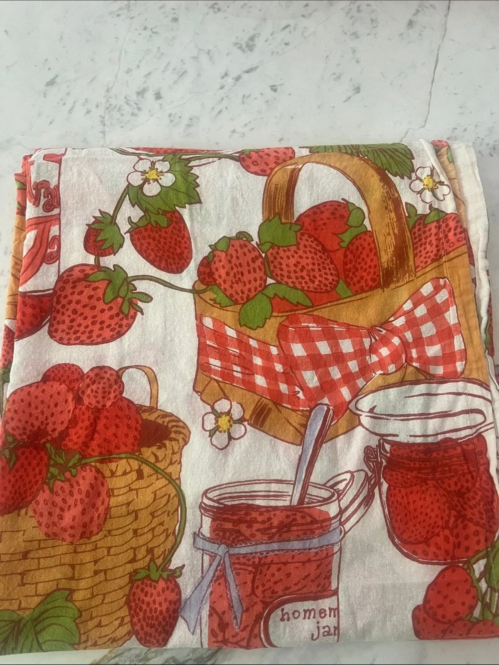 Urban Outfitters Sweet Strawberry Patterned Vintage Style Shower Curtain NWOT